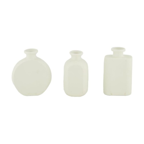 Bild von Kleine Vase aus Keramik in weiß - in 3 Formen erhältlich "flach,breit"