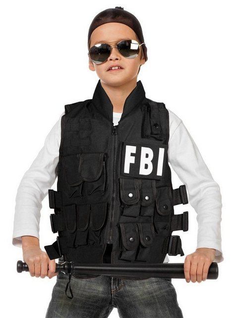 Bild von Metamorph Polizei-Kostüm FBI Schutzweste Deluxe für Kinder, Hochwertig verarbeitete Utiliy-Weste mit sehr (sehr) vielen Taschen