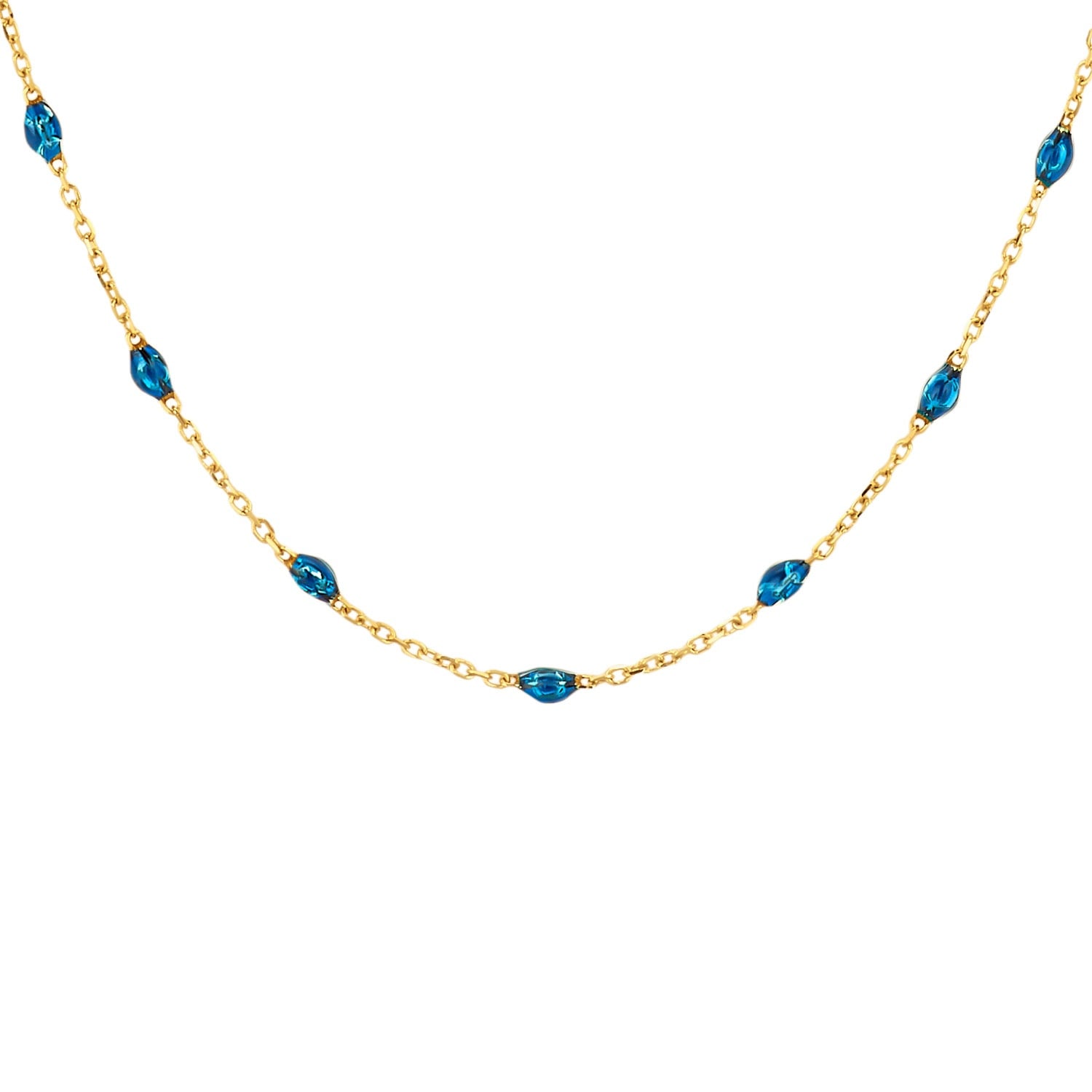 Bild von Blush 3162YRB Damen-Halskette mit Blauen Steinen 585 Gelbgold