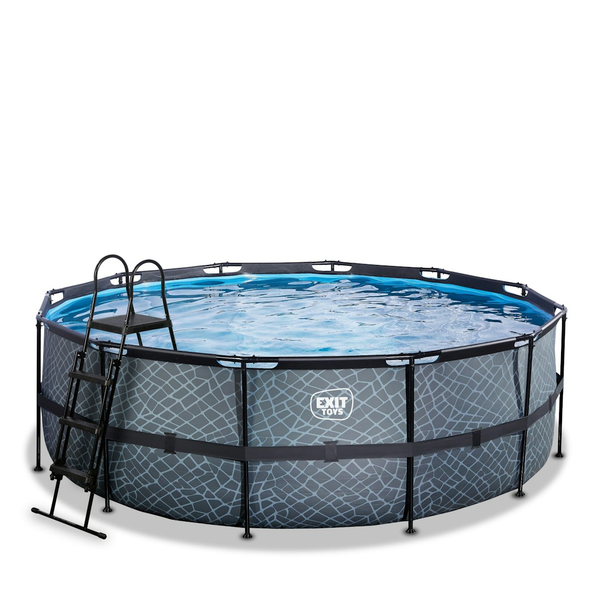 Bild von Exit runder Rahmenpool mit Kartuschenfilteranlage (Höhe 122 cm) Ø 427 cm (Höhe 122 cm) Größe 3 grau