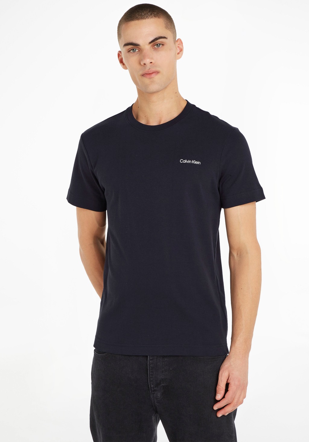 Bild von Calvin Klein T-Shirt "MICRO LOGO INTERLOCK T-SHIRT", mit Calvin Klein Logo auf der Brust