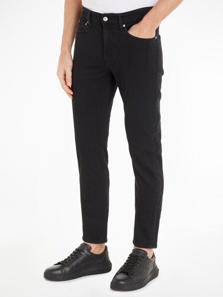 Bild von Calvin Klein Herren Jeans Hose Slim Tapered Fit, Schwarz (Denim Black), 32W/34L