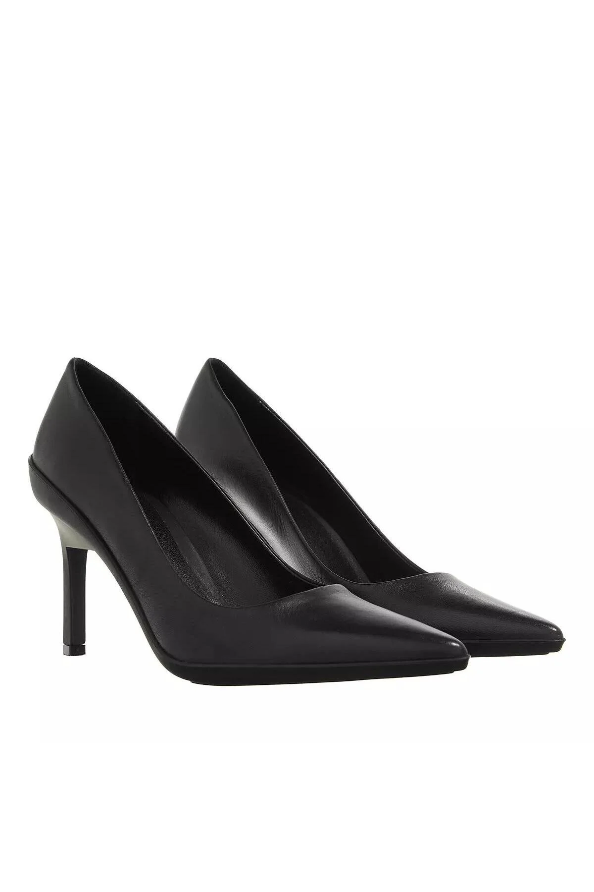 Bild von Calvin Klein Schwarze Lederschuhe Mit Absatz, Modell 90 - 39