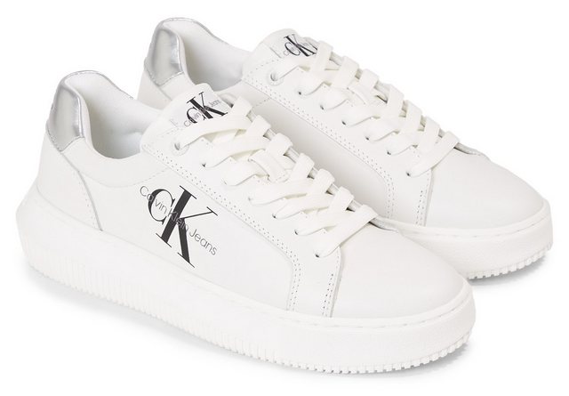 Bild von Calvin Klein Jeans CHUNKY CUPSOLE LACEUP LTH ML MTL Plateausneaker mit Fersen-Kontrastbesatz, Freizeitschuh, Halbschuh, Schnürschuh
