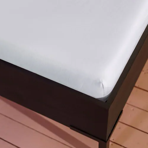 Bild von Kayori Shizu Spannbetttuch für Topper Größe 200x200cm Farbe Weiss Perkal Baumwolle Boxspringbett
