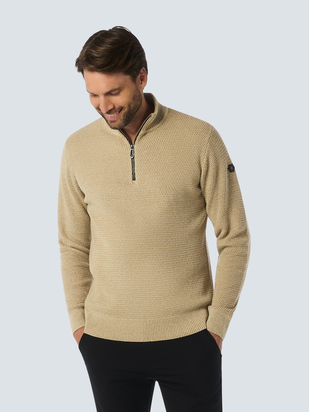 Bild von NO EXCESS Rollkragenpullover "No Excess Halber Reißverschluss Pullover Melange"