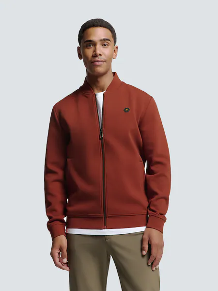Bild von NO EXCESS Sweater »No Excess Stylische Weste mit Bomberkragen und Piqué-Material«