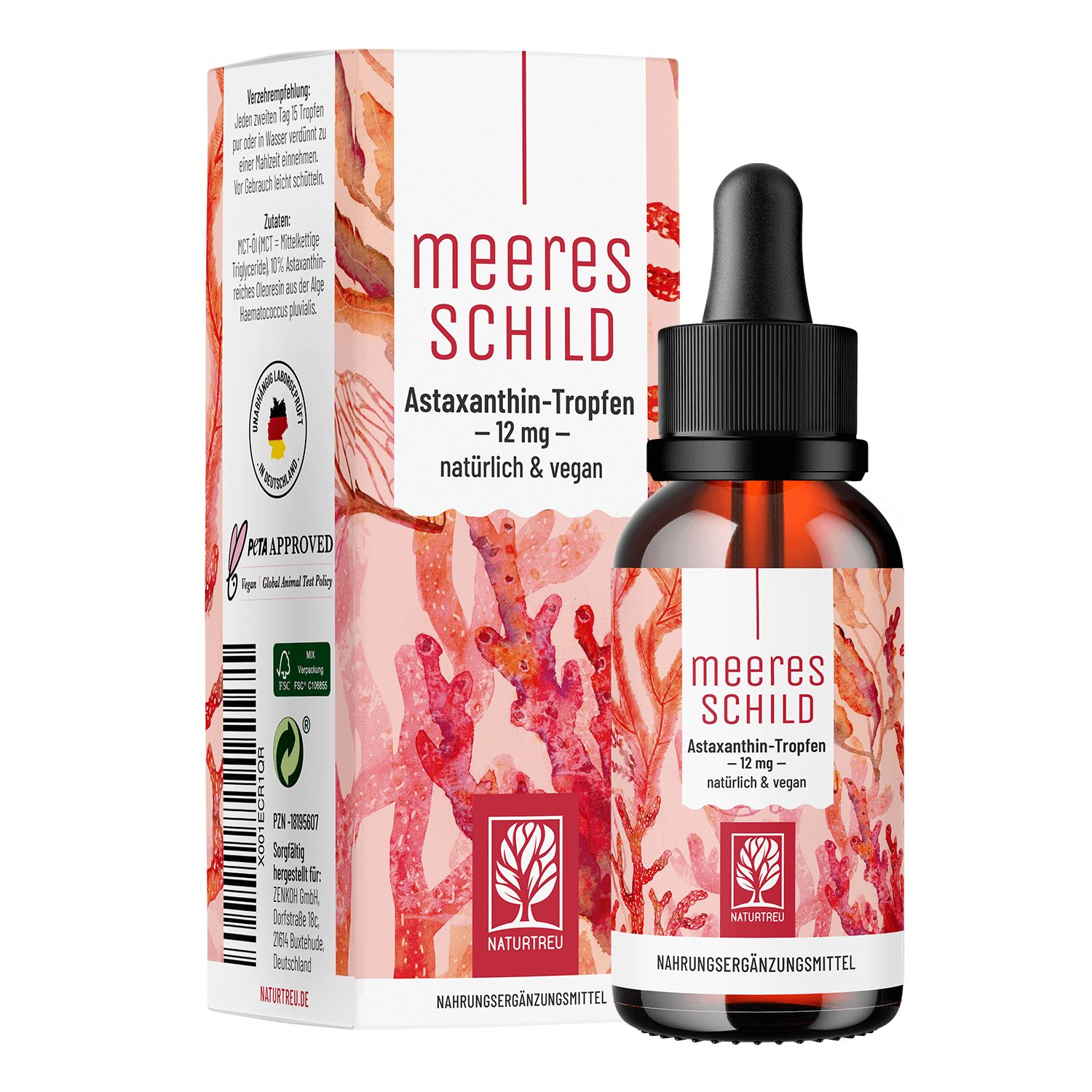 Bild von Astaxanthin Tropfen hochdosiert - Meeresschild - NATURTREU®