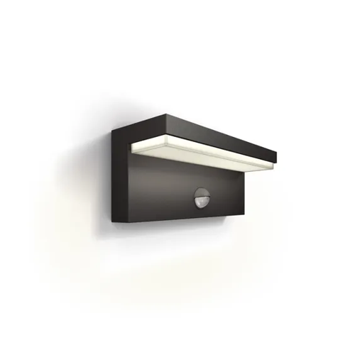 Bild von LED Wandleuchte Bustan in Anthrazit und Weiß 3,8W 800lm 4000K IP44 mit Bewegungsmelder