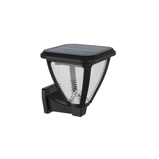 Bild von LED Solar Wandleuchte Vapora in Schwarz und Transparent 1,5W 200lm IP44 mit Dämmerungssensor