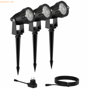 Bild von Philips LED Erdspießleuchte Gardenlink Spot Starter-Set Schwarz 3x 1,5W 540lm IP44 schwarz