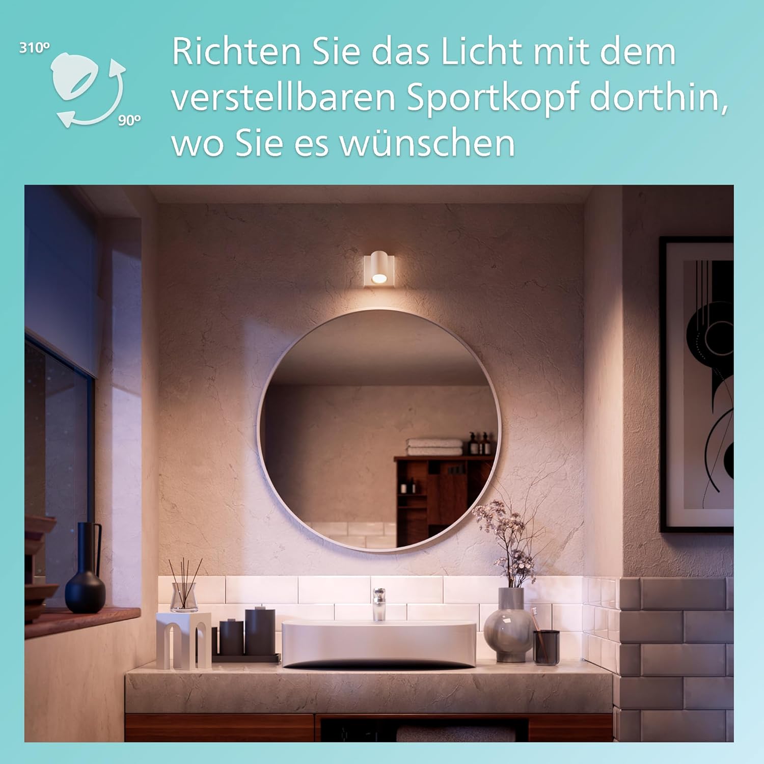 Bild von PHILIPS Idris LED 1er Spotleuchte, GU10 Lampe nicht enthalten, Messing, IP44, wasserfest