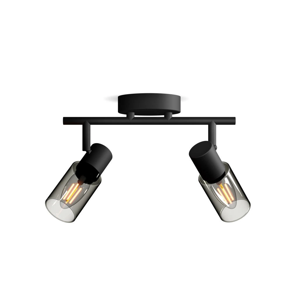 Bild von PHILIPS Palms LED 2er Spotleuchte, E14 Lampe nicht enthalten, Schwarz, IP20
