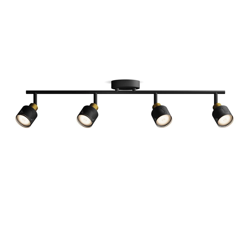 Bild von PHILIPS Niall LED 4er Spotleuchte, GU10 Lampe nicht enthalten, Messing, IP20