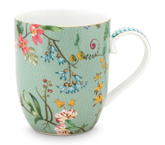 Bild von PiP Studio Becher Jolie Flowers Blue Becher mit Henkel klein 0,145 l, Porcelain, Mug Small Jolie Flowers Blue 145ml