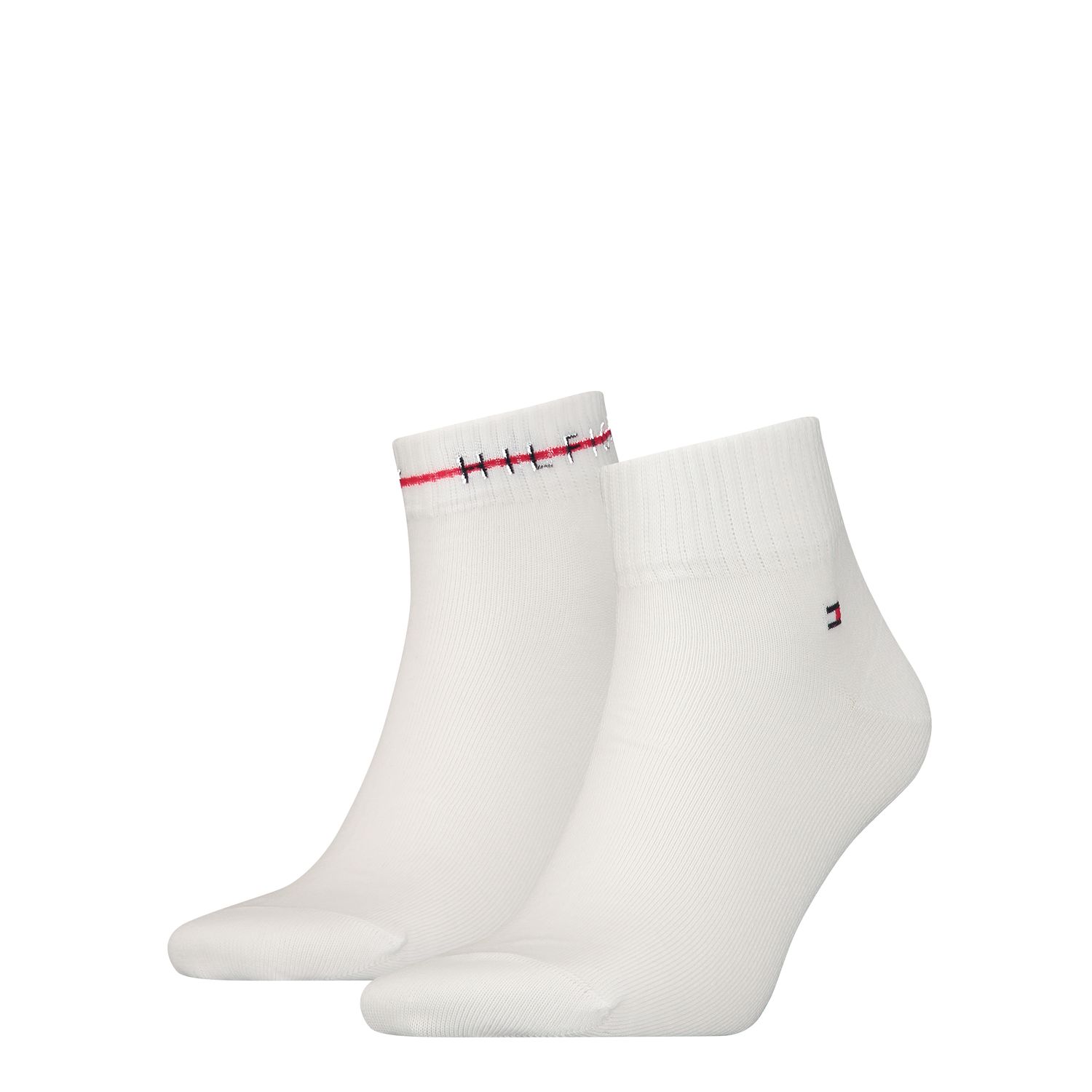 Bild von 2er Pack TOMMY HILFIGER Stripe Quarter Socken Herren 001 - white 43-46