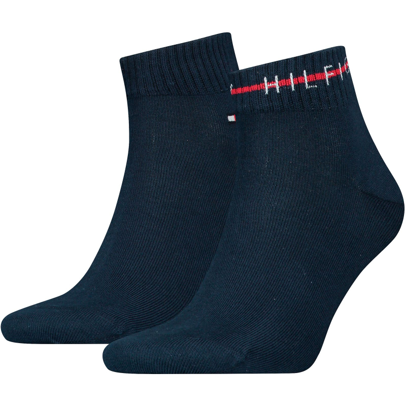 Bild von 2er Pack TOMMY HILFIGER Stripe Quarter Socken Herren 004 - navy 43-46