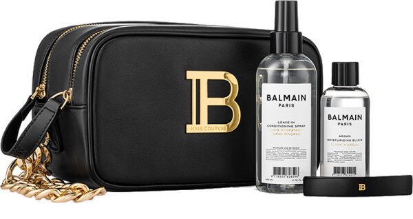 Bild von Balmain Hair Couture Signature Pouch Black Gold (Leave in, Argan Elixir, Barrette Medium Black)