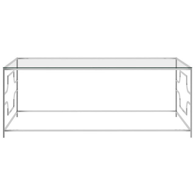 Bild von vidaXL Sofatisch Silbern 120x60x45 cm Edelstahl und Glas (289029)
