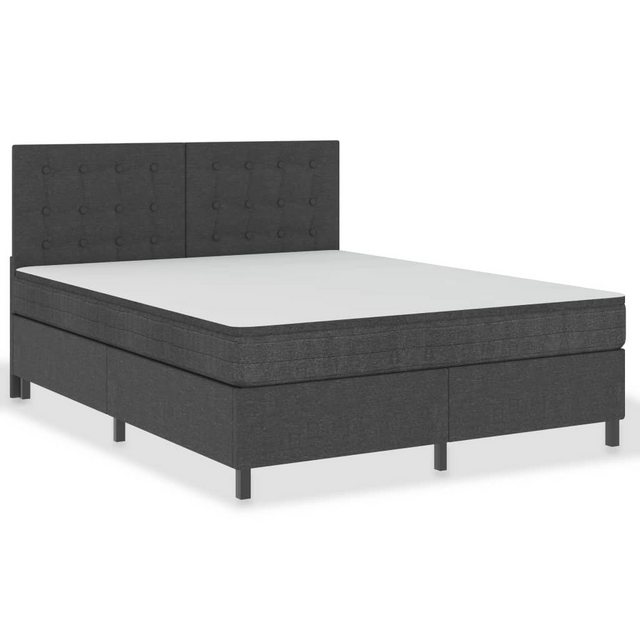 Bild von vidaXL Boxspringbett Boxspringbett Dunkelgrau Stoff 160x200 cm Doppelbett Bett Bettrahmen B