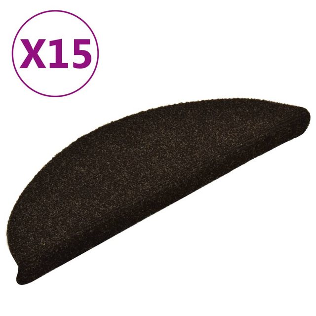 Bild von VidaXL 15-tlg. Selbstklebende Treppenmatten Dunkelbraun 56x17x3cm