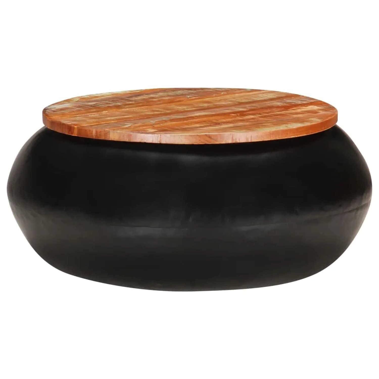 Bild von vidaXL Couchtisch Schwarz 68x68x30 cm Recyceltes Massivholz