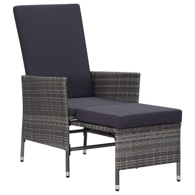 Bild von vidaXL Garten-Liegestuhl mit Auflagen Poly-Rattan grau (310230)