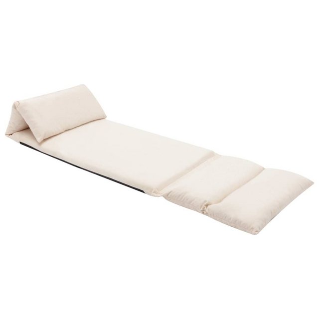 Bild von vidaXL Chaiselongue Bodenstuhl Faltbar Creme Mikrofaser, 1 Teile