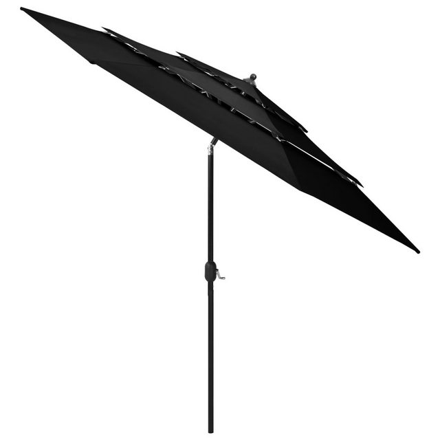 Bild von Vidaxl - Sonnenschirm mit Aluminium-Mast 3-lagig Schwarz 3 m