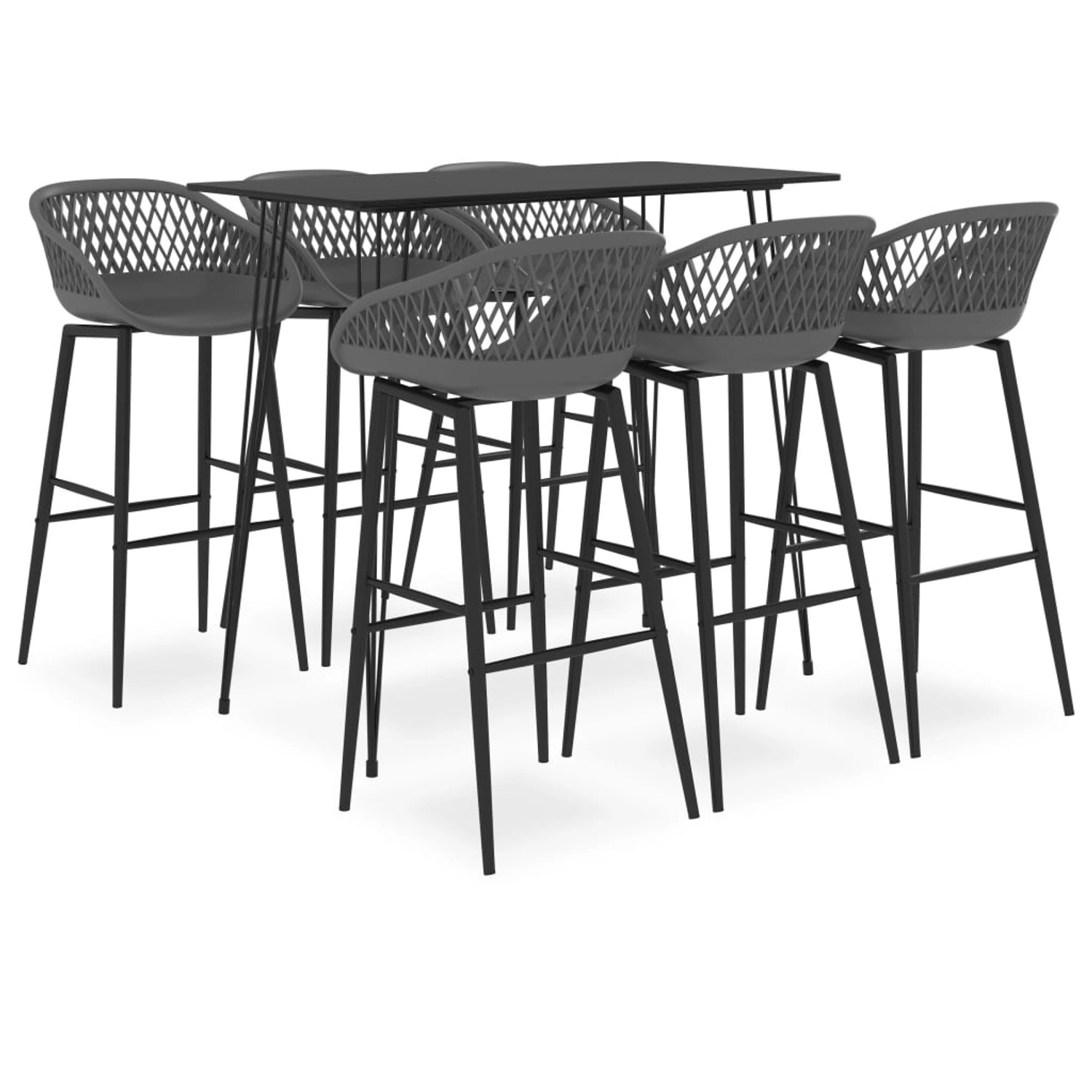 Bild von vidaXL 7-tlg. Bar-Set Schwarz und Grau Modell 1