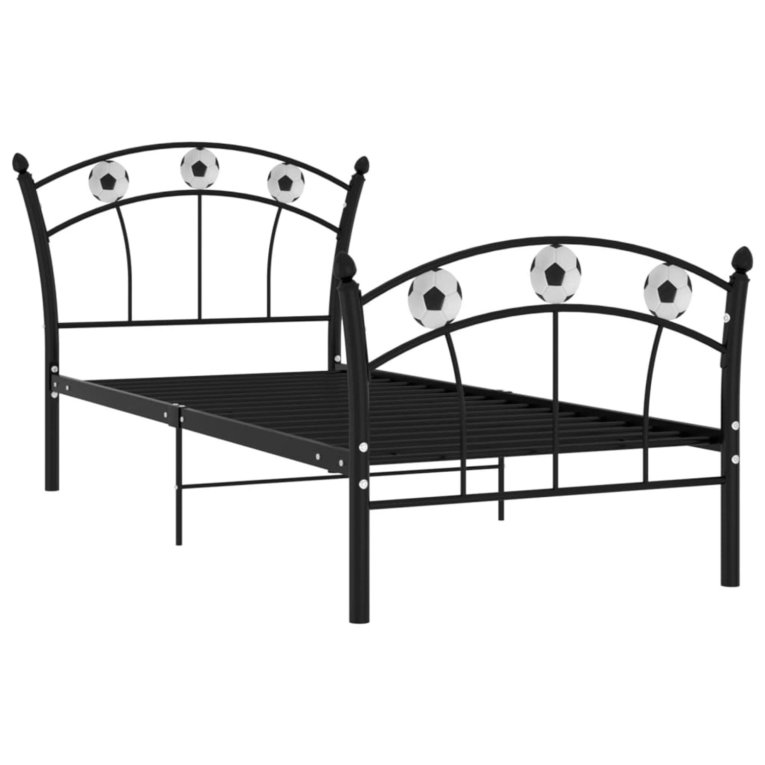 Bild von vidaXL Einzelbett mit Fußball-Design Schwarz Metall 90x200 cm779345