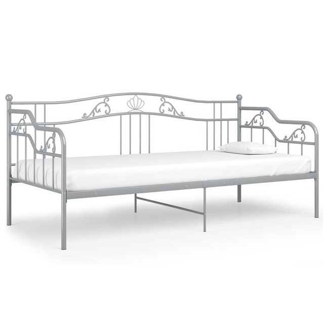 Bild von vidaXL Bettgestell Schlafsofa Bettgestell Grau Metall 90x200 cm Einzelbett Bettrahmen