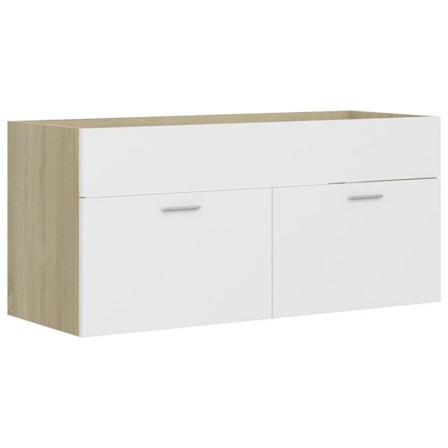 Bild von vidaXL Waschbeckenunterschrank Weiß Sonoma-Eiche 100x38,5x46 cm