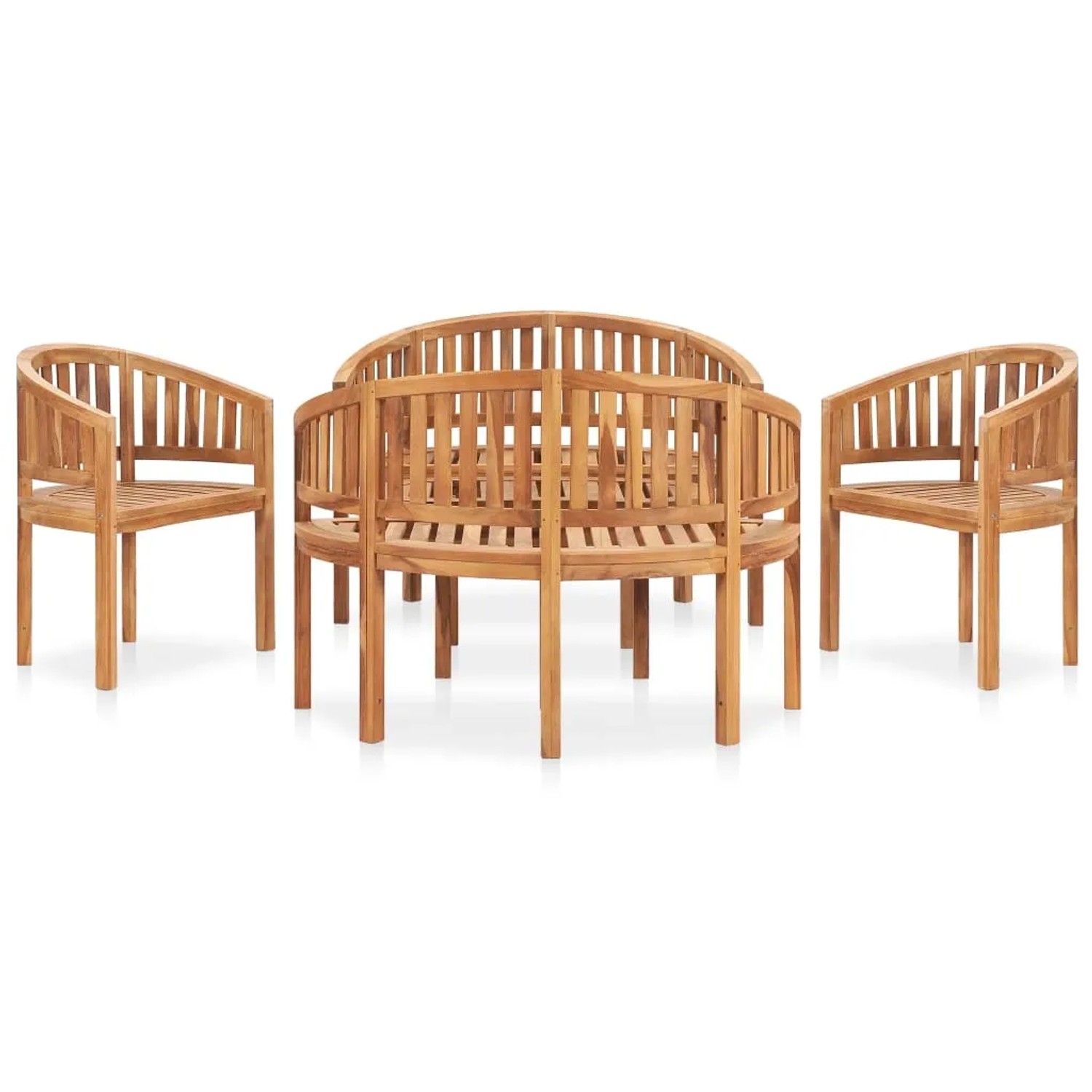 Bild von vidaXL Gartenlounge-Set, 5-tlg. Lounge Set Massivholz Teak