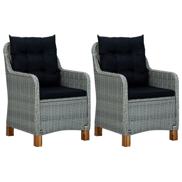 Bild von vidaXL 3-tlg Garten-Lounge-Set mit Auflagen Poly Rattan Hellgrau Modell 4