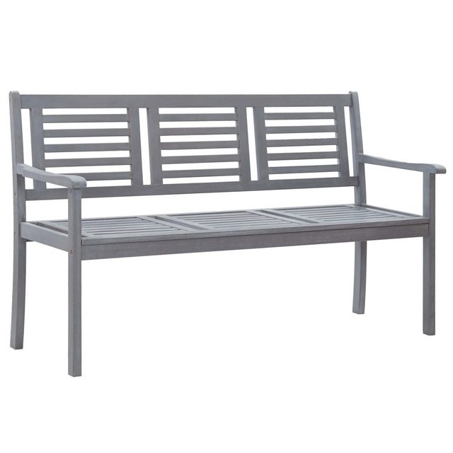 Bild von VidaXL 3-Sitzer-Gartenbank mit Auflage 150 cm Grau Eukalyptusholz Grau/Blau