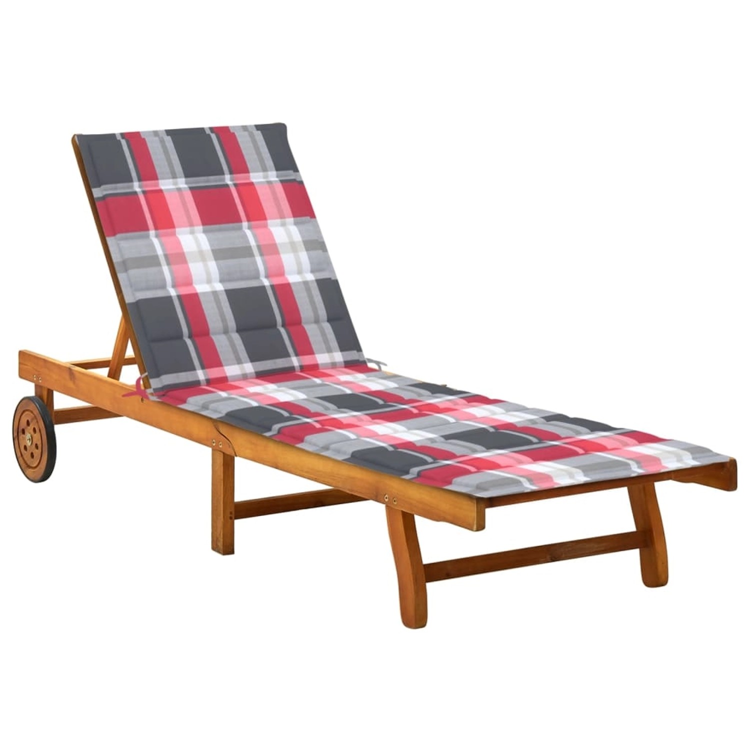 Bild von vidaXL Sonnenliege mit Auflage 200 x 59/63 x 30/62/76/85 cm Akazie Massivholz
