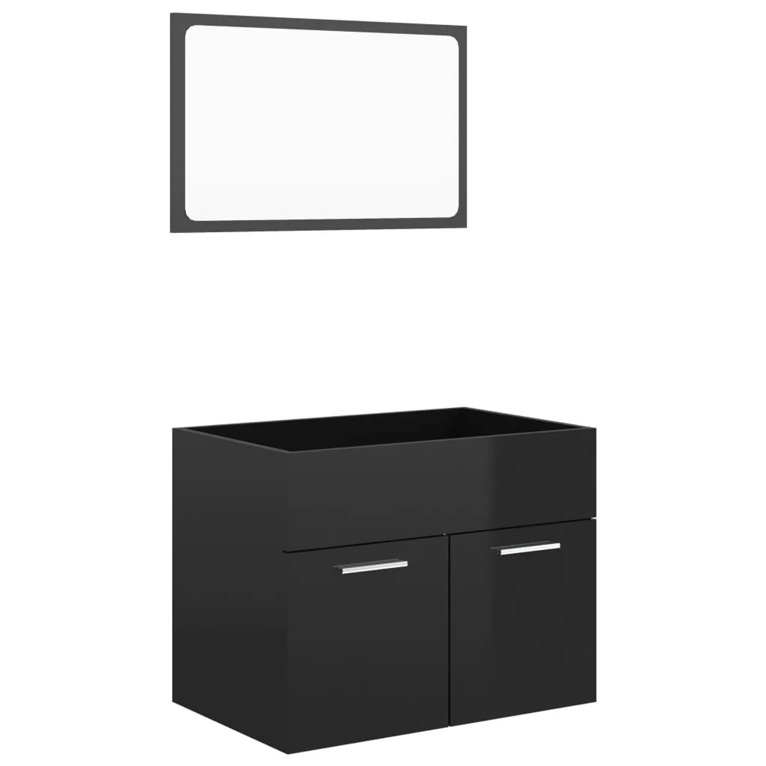 Bild von vidaXL 2-tlg. Badmöbel-Set Hochglanz-Schwarz Holzwerkstoff Modell 3