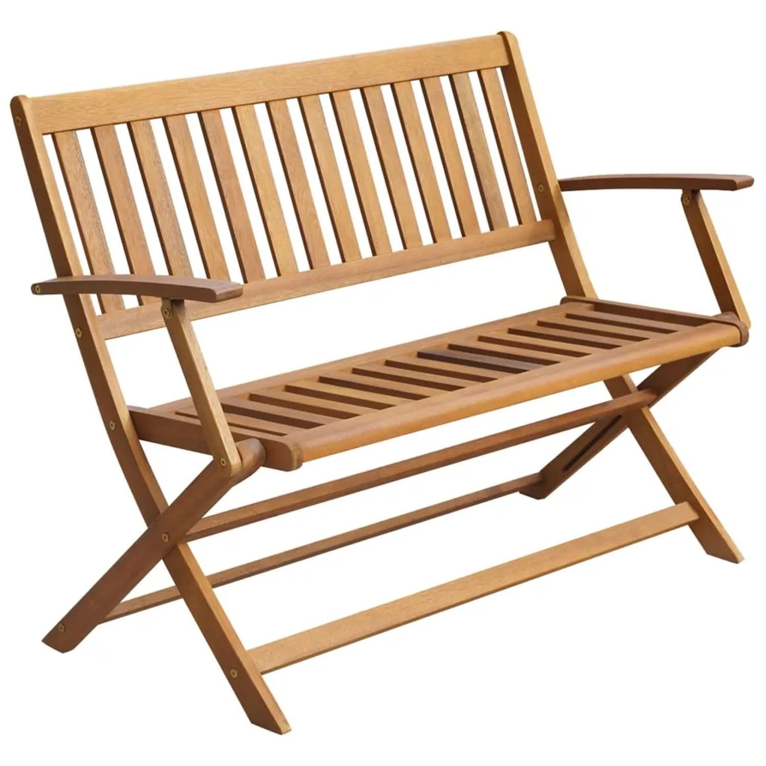 Bild von VidaXL Gartenbank mit Auflage 120 cm Massivholz Akazie Kissen Weinrot