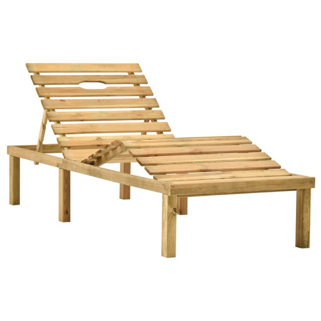 Bild von vidaXL Sonnenliege mit Schwarzer Auflage  200 x 70 x  31,5-77  cm Imprägniertes Kiefernholz