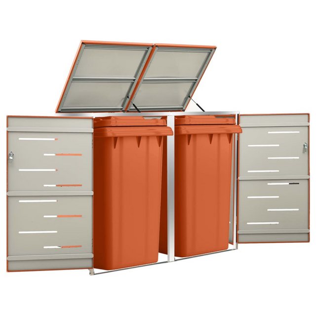 Bild von vidaXL Mülltonnenbox Mülltonnenbox für 2 Tonnen 138x77,5x115,5 cm Edelstahl