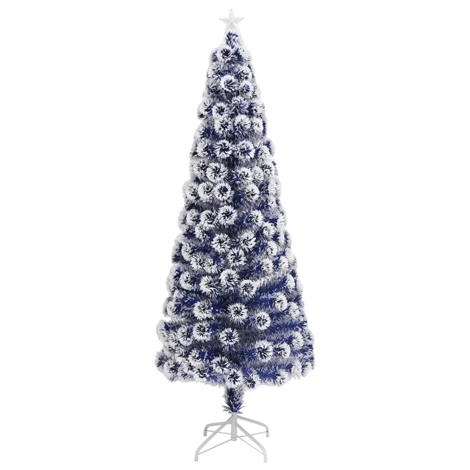Bild von vidaXL Künstlicher Weihnachtsbaum mit LED Weiß   Blau 240 cm Glasfaser
