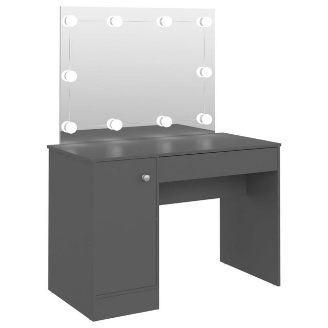 Bild von vidaXL Schminktisch Schminktisch Frisiertisch Kosmetiktisch mit Spiegel LED 110x55x145 cm