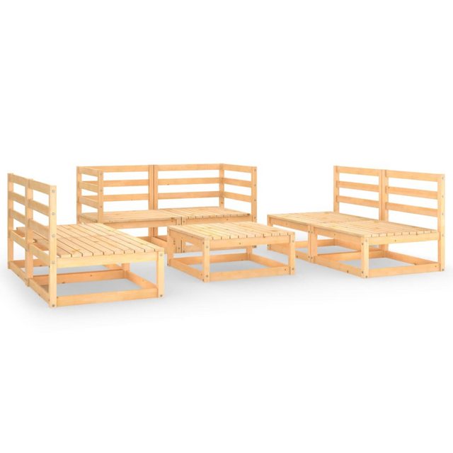 Bild von vidaXL Gartenlounge-Set 7-tlg. Garten-Lounge-Set Massivholz Kiefer, (1-tlg)