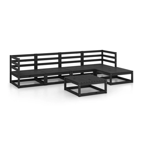 Bild von vidaXL 6-tlg Garten-Lounge-Set Schwarz Massivholz Kiefer Modell 101