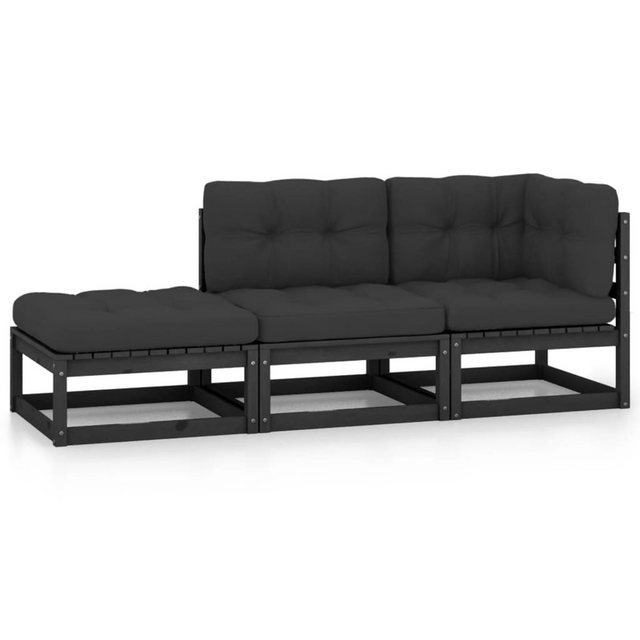 Bild von vidaXL Gartenlounge-Set 3-tlg. Garten-Lounge-Set mit Kissen Kiefer Massivholz, (1-tlg)