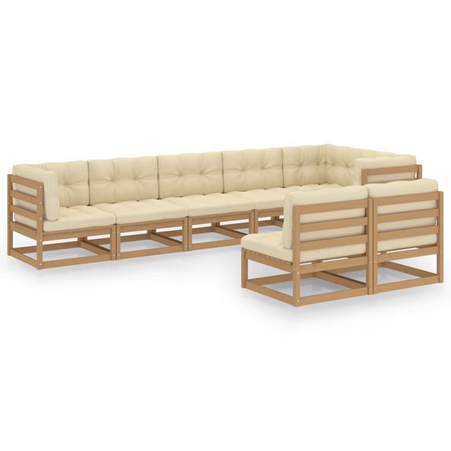 Bild von vidaXL 8-tlg Garten-Lounge-Set mit Kissen Kiefer Massivholz Modell 88
