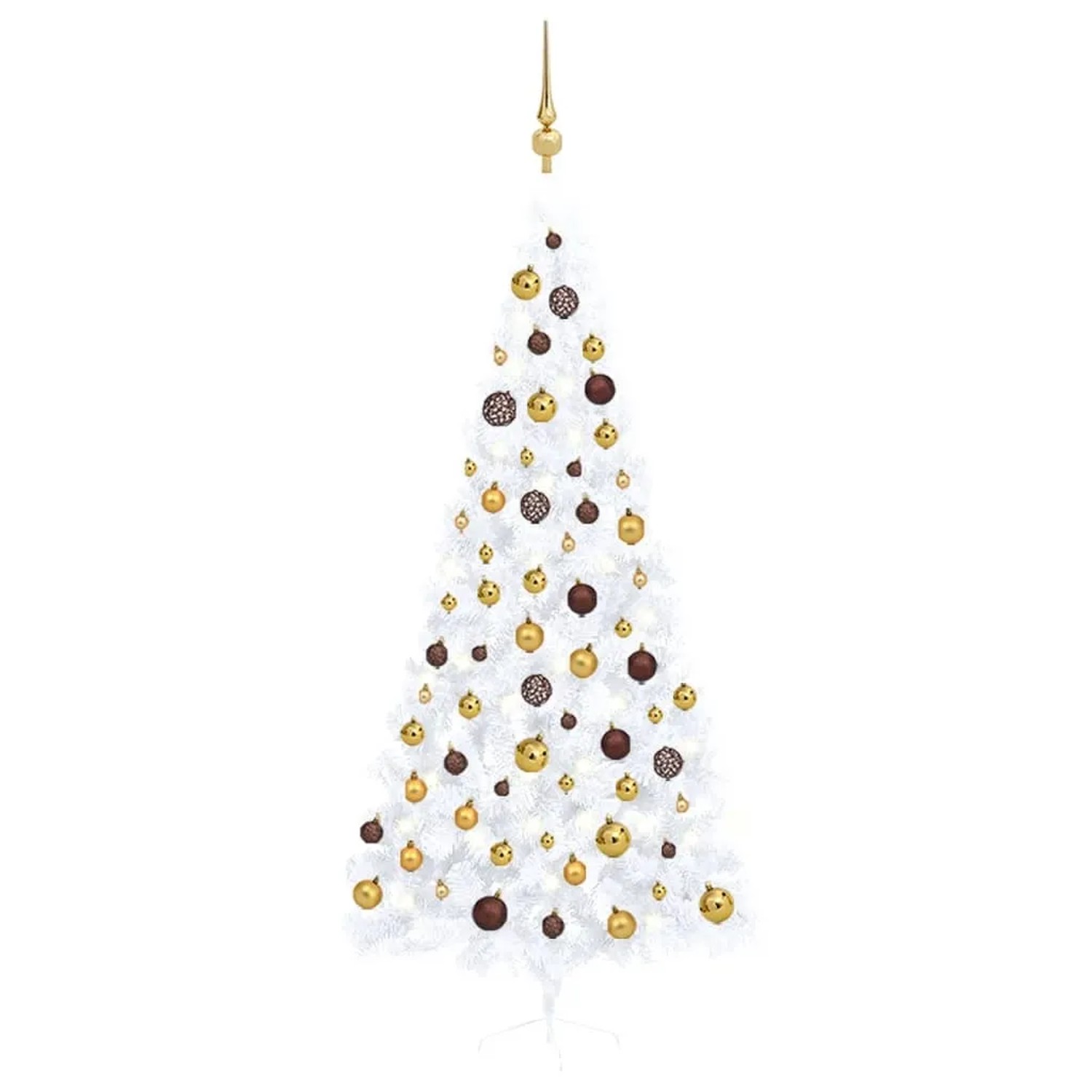 Bild von vidaXL Künstlicher Halber Weihnachtsbaum mit LEDs & Kugeln Weiß 240 cm Modell 1