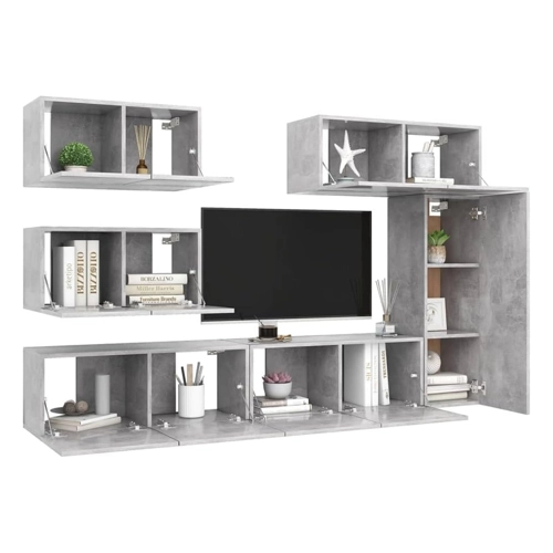 Bild von vidaXL TV-Schrank 6-tlg Set – Schwarz