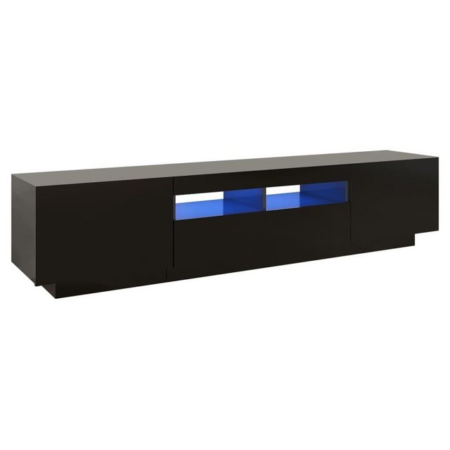 Bild von vidaXL TV-Schrank TV-Schrank mit LED Leuchten Schwarz 180x35x40 cm Lowboard